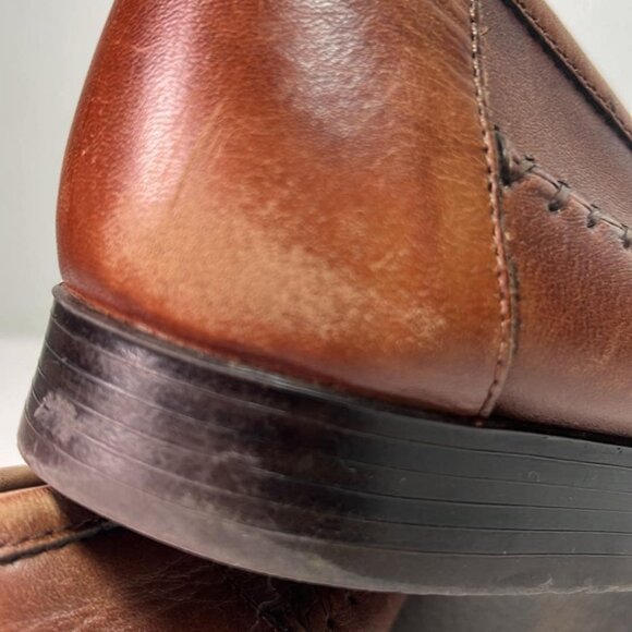 Giorgio Brutini Mens Size 11M Brown Leather Woven Slip On Tassel Loafers MCM Vib - Picture 5 of 10